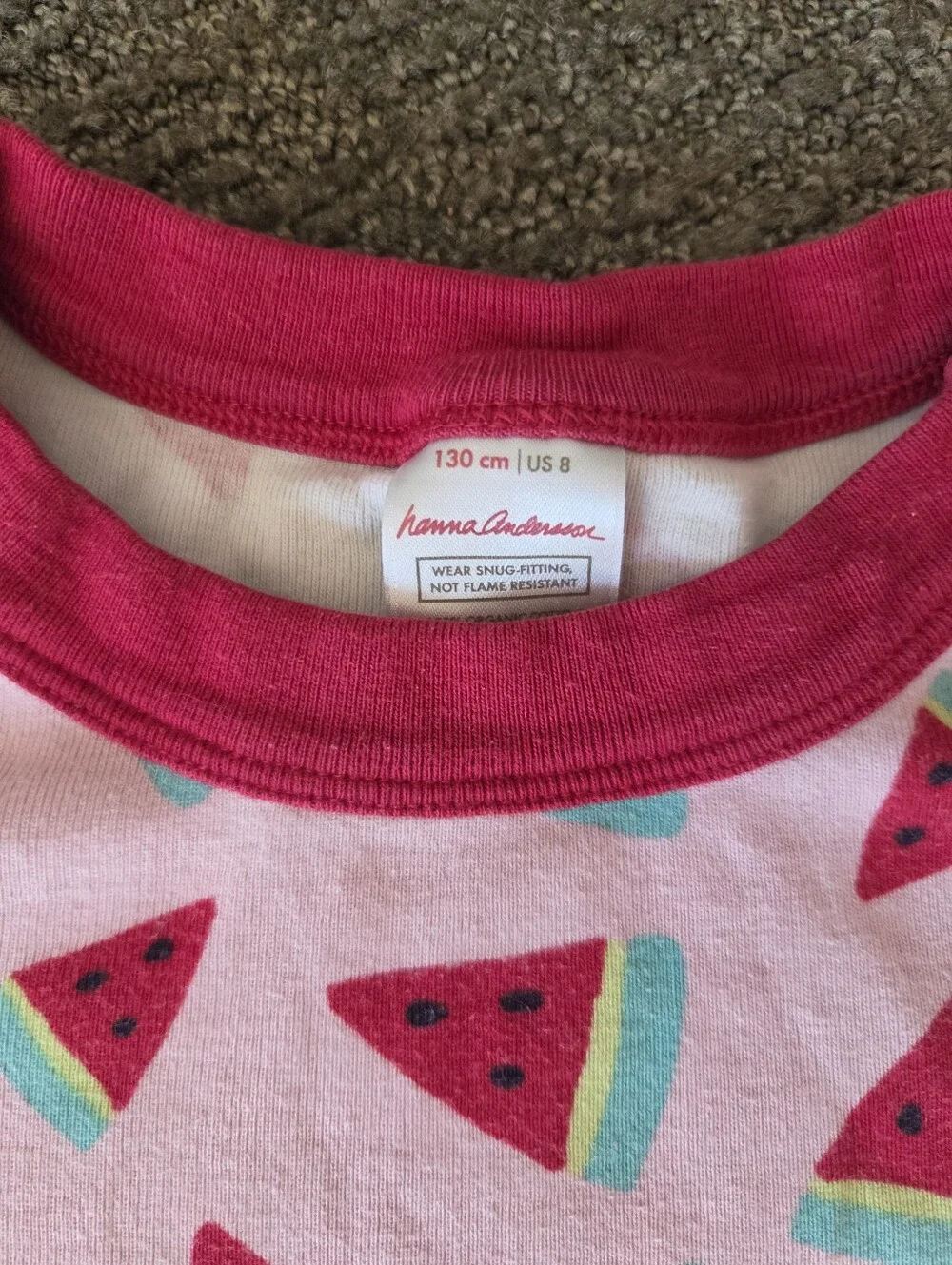 Hanna Andersson Pink Watermelon Short Pajama Set 130 US 8